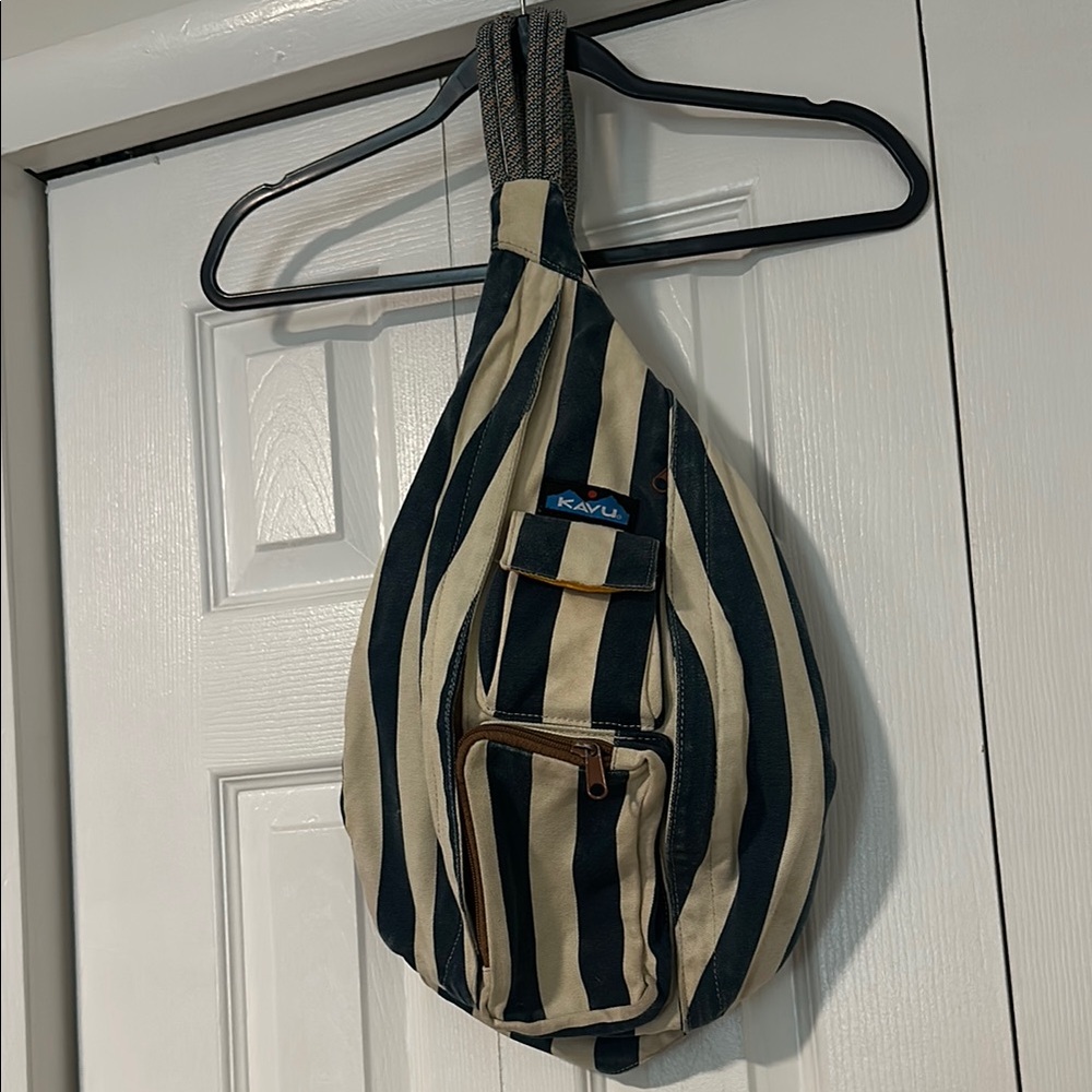 Kavu Cream and Blue Backpack Nautical Style